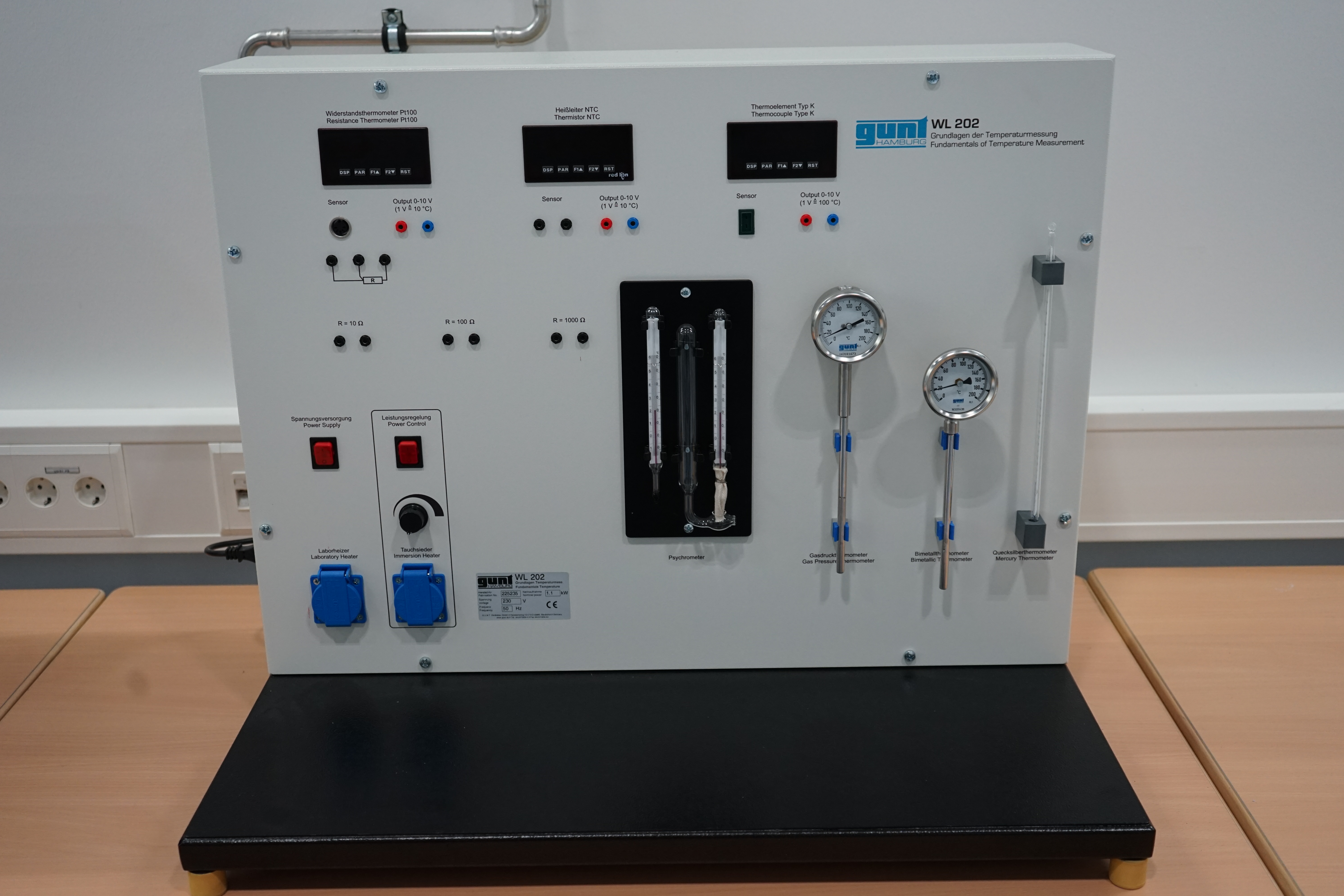 Temperaturmessung mittels verschiedener Messverfahren (Flüssigkeitsthermometer, Gasdruckthermometer, Bimetallthermometer, Widerstandsthermometer, Thermoelement)
