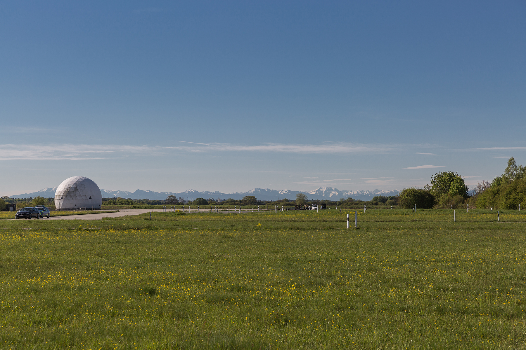 Blick vom Campus aus Richtung Süden auf die Alpen.