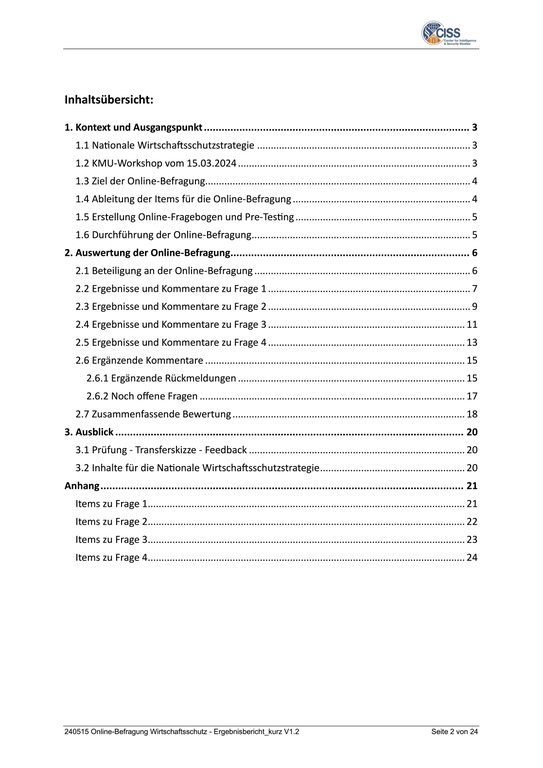 240515 Online-Befragung Wirtschaftsschutz - Ergebnisbericht_kurz V1.2 - Inhalt.jpg