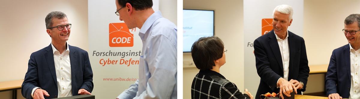 Verlassen im Sommer den CODE-Beirat: Dr. Norbert Gaus (links Bildmitte) und Dr. Ralf Wintergerst (rechts Bildmitte). (Foto: FI CODE)