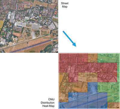 Determination and Analysis of ONU Distribution Metric in a City Map