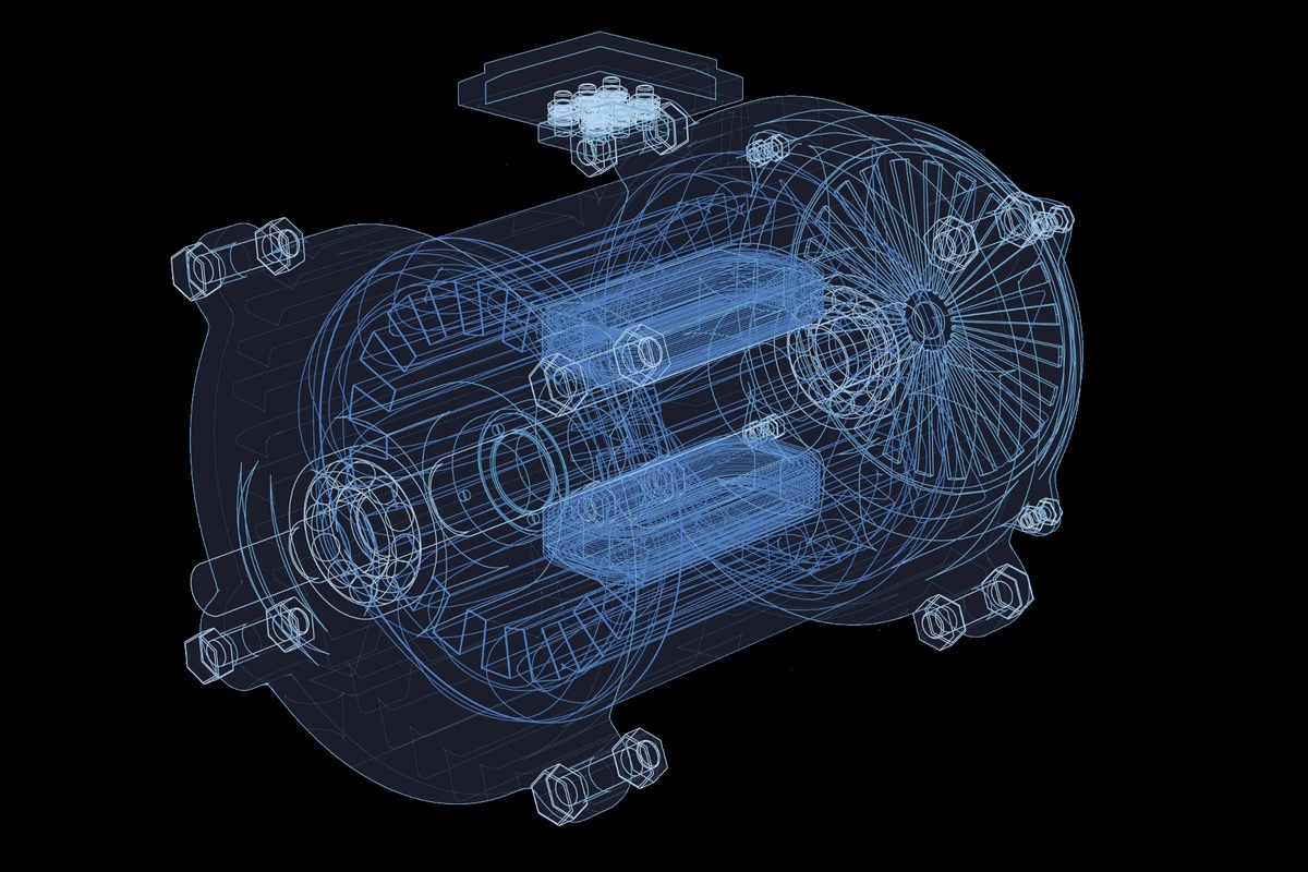 3D Grafik eines Elektromotors