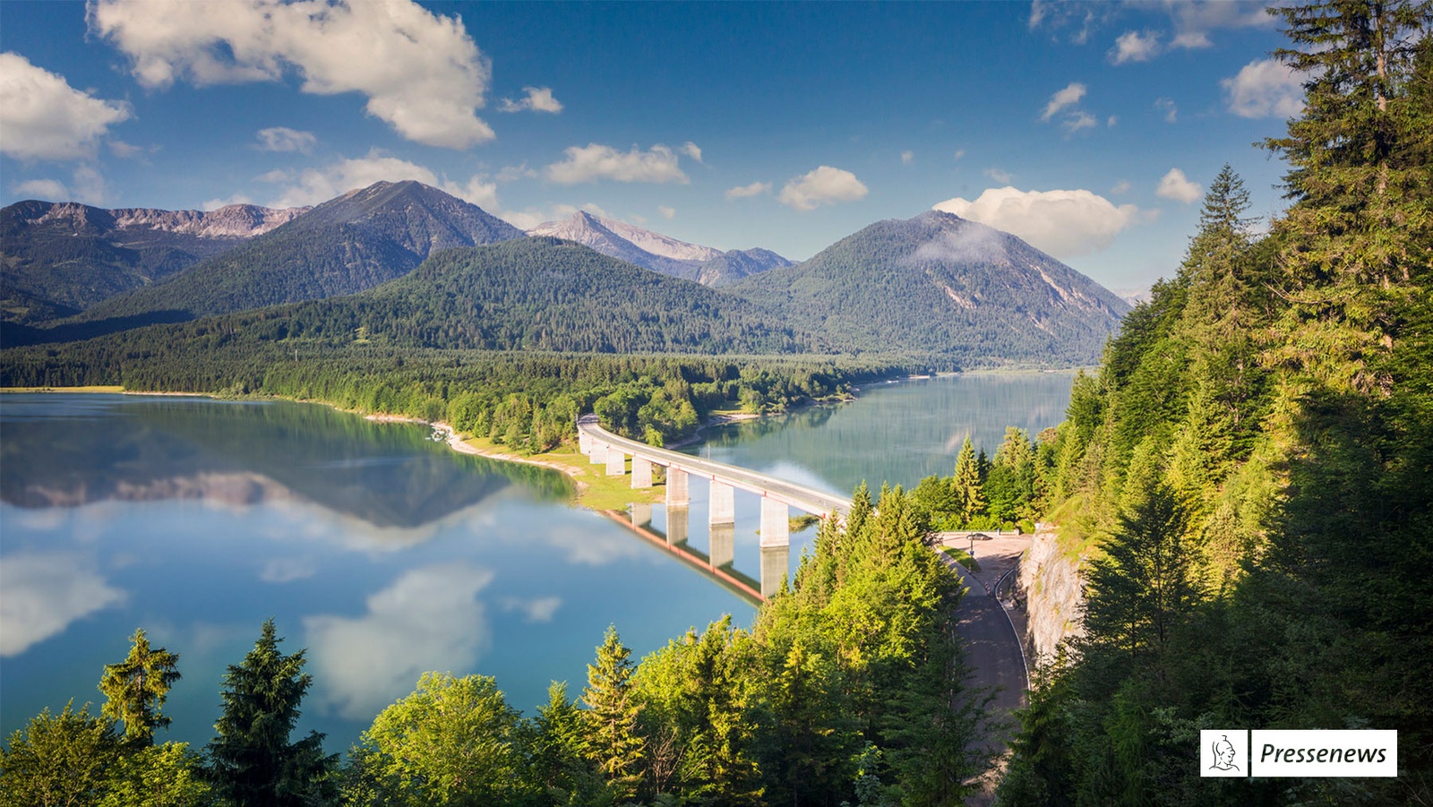 Nationale Wasserstrategie Bild des Sylvensteinstausees, im Hintergrund die Berge