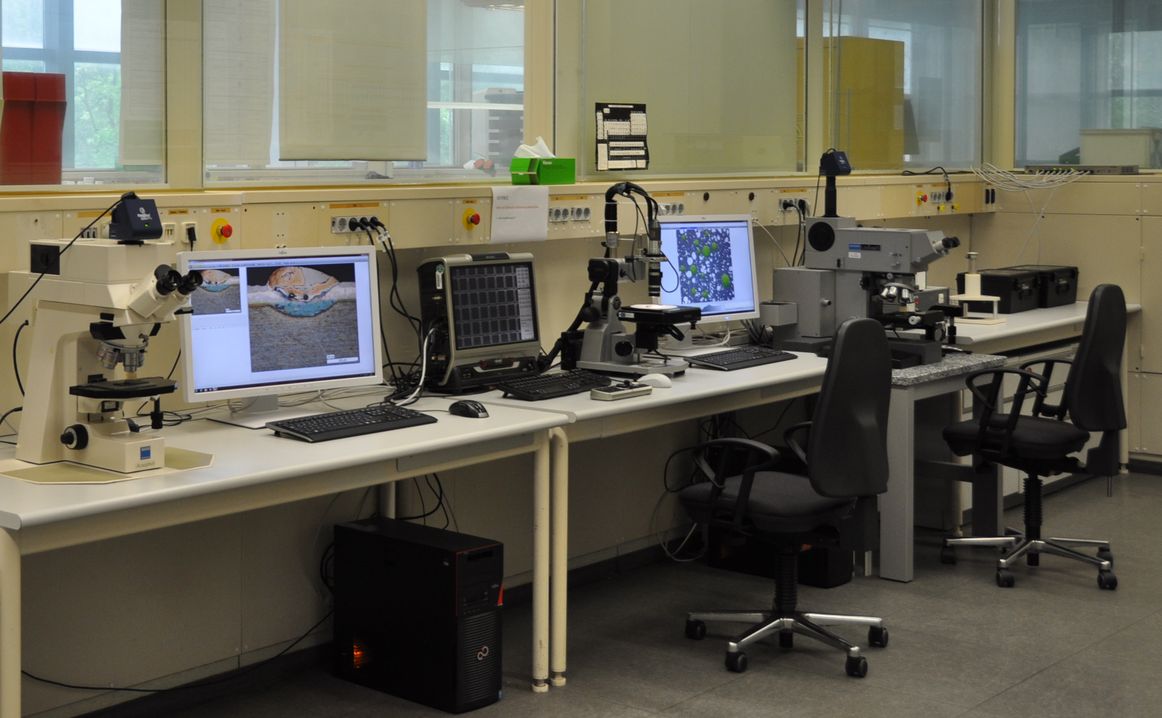 Die Lichtmikroskopie umfasst 2 Lichtmikroskope und ein Digitalmikroskop. Alle Mikroskope sind mit Videokameras ausgerüstet. Alle Bilder werden elektronisch archiviert.