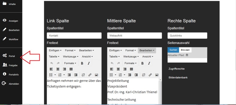 Footer bearbeiten