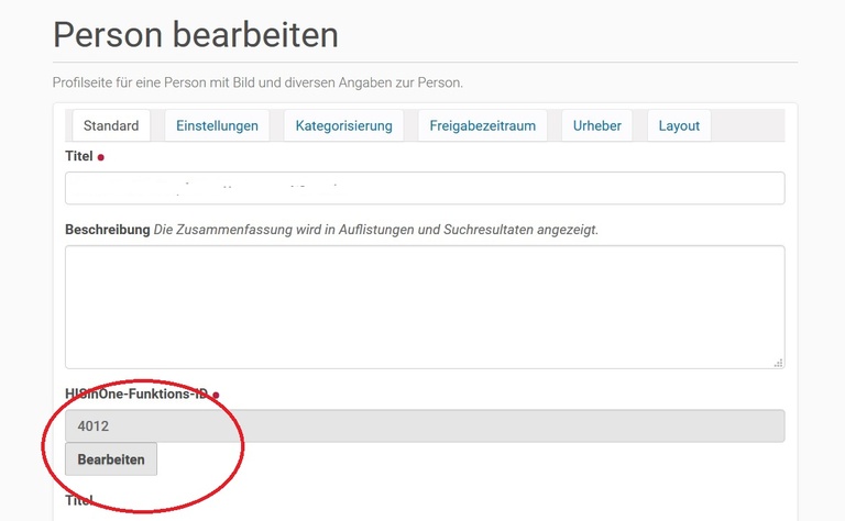 Funtions-ID bearbeiten