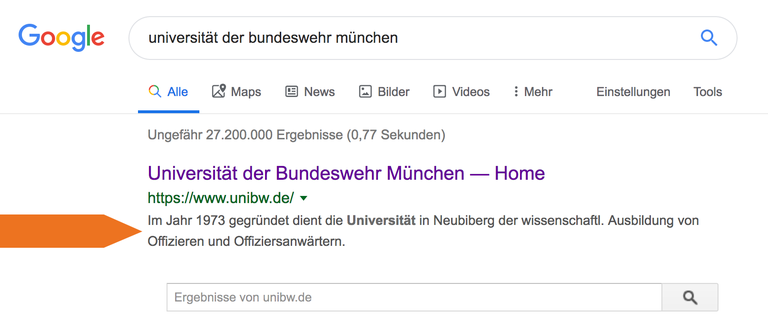 Google Ergebnisse