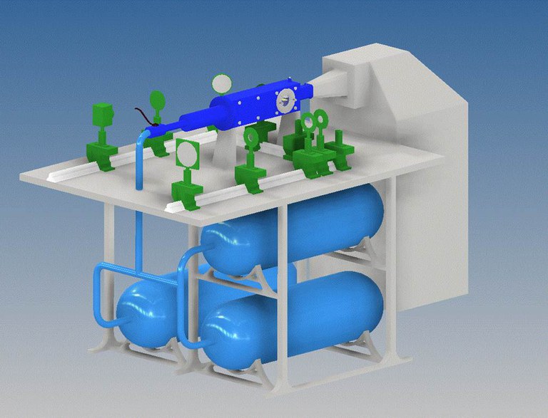 CAD-Zeichnung des Überschallwindkanals