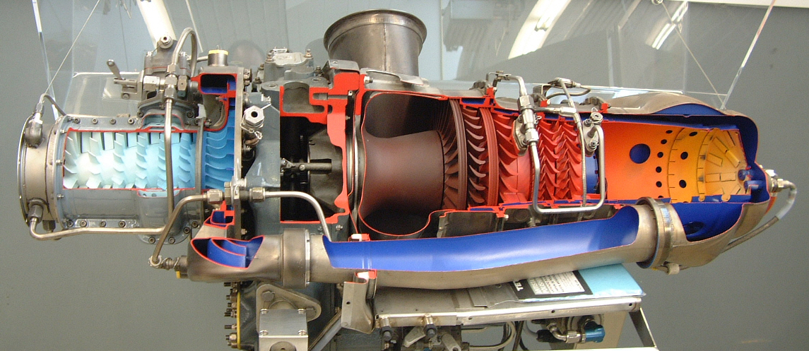 Schnittmodell 2-Wellen-Gasturbinenanlage