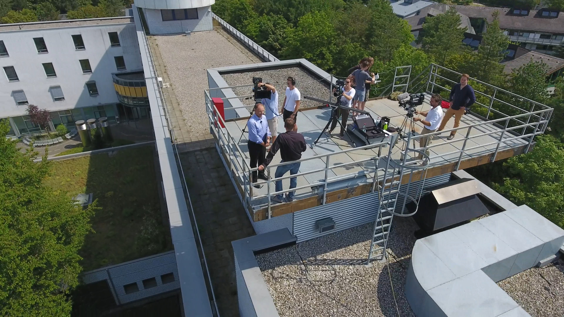 Das Filmteam des Medienzentrums beim Dreh