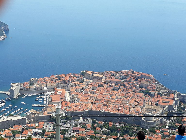 Blick auf Dubrovnik von den serbischen Stellungen