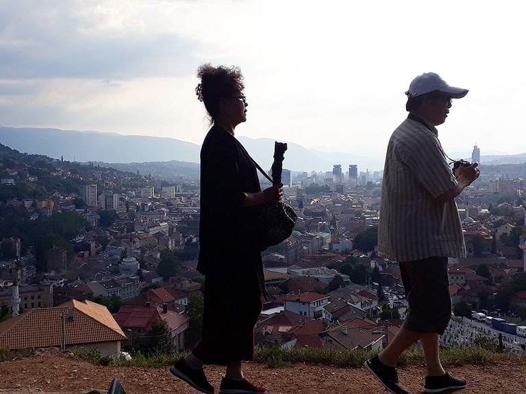 Interessierte Touristen